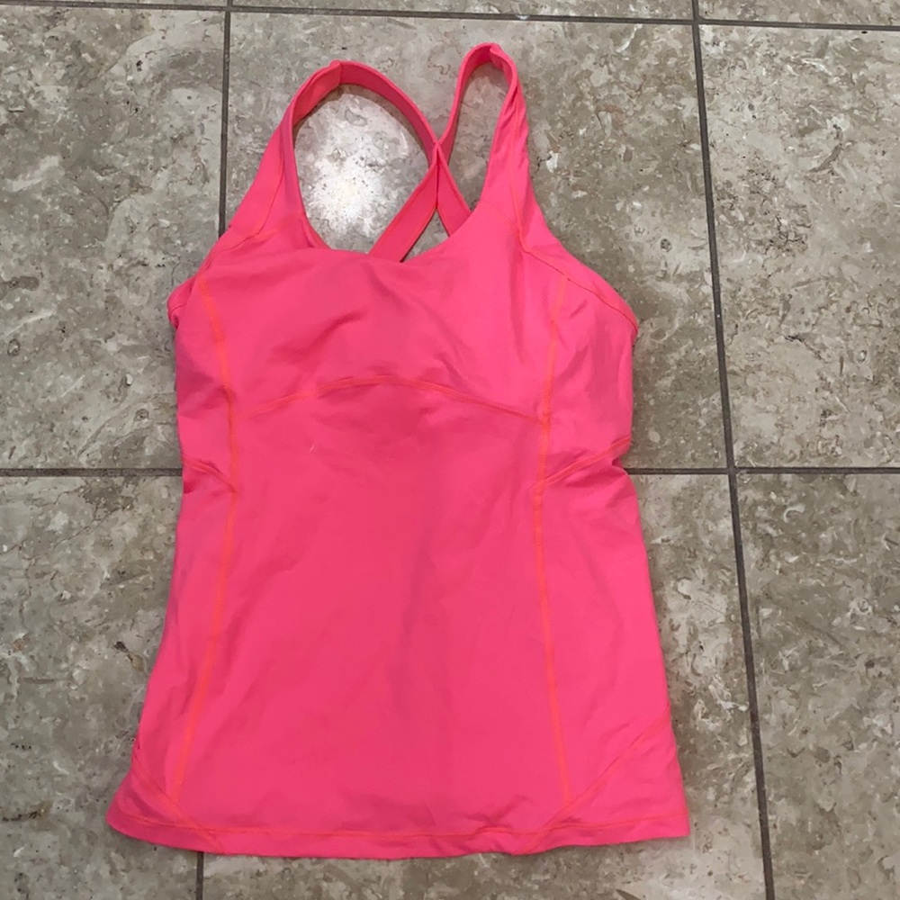 Lulu work out top has built in bra.
